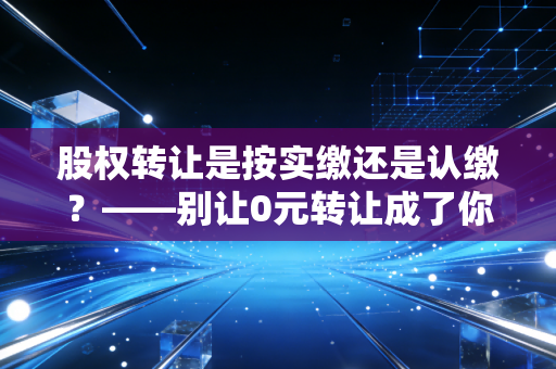 股权转让是按实缴还是认缴？——别让0元转让成了你税务稽查的导火索