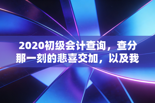 2020初级会计查询，查分那一刻的悲喜交加，以及我对会计入行门槛的真实看法