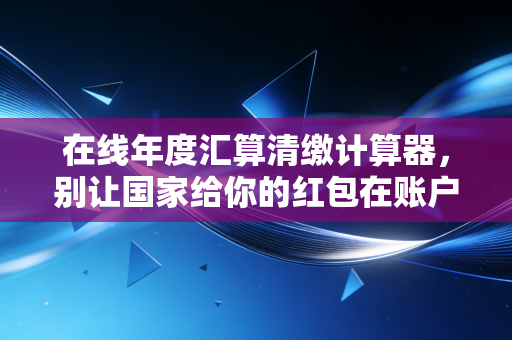 在线年度汇算清缴计算器，别让国家给你的红包在账户里沉睡，也别让补缴的炸弹在最后时刻引爆