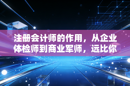 注册会计师的作用，从企业体检师到商业军师，远比你想象的更重要