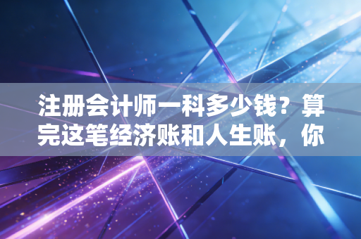 注册会计师一科多少钱？算完这笔经济账和人生账，你还会坚持吗？