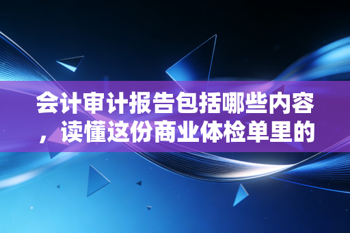 会计审计报告包括哪些内容，读懂这份商业体检单里的门道