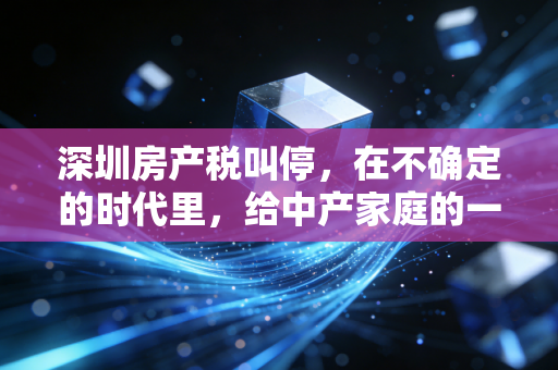 深圳房产税叫停，在不确定的时代里，给中产家庭的一颗定心丸