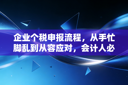 企业个税申报流程，从手忙脚乱到从容应对，会计人必经的进阶之路