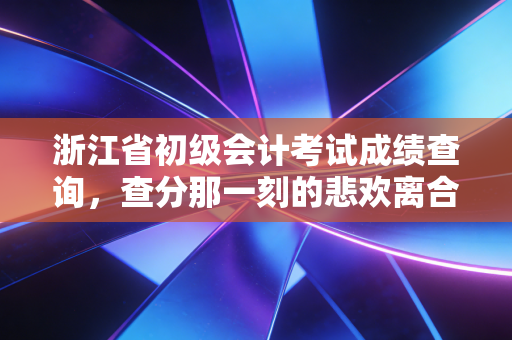 浙江省初级会计考试成绩查询，查分那一刻的悲欢离合与职业进阶指南