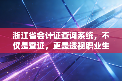 浙江省会计证查询系统，不仅是查证，更是透视职业生涯的窗口
