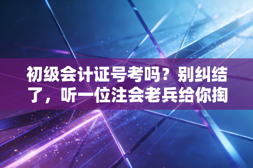 初级会计证号考吗？别纠结了，听一位注会老兵给你掏心窝子的话
