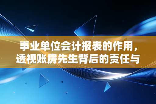 事业单位会计报表的作用,透视账房先生背后的责任与智慧