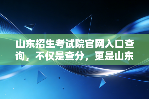 山东招生考试院官网入口查询，不仅是查分，更是山东会计人职业生涯的起点