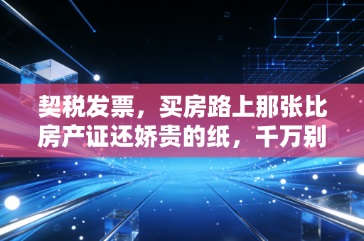 契税发票，买房路上那张比房产证还娇贵的纸，千万别弄丢了！