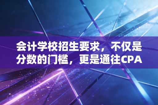 会计学校招生要求，不仅是分数的门槛，更是通往CPA职业生涯的第一道试金石