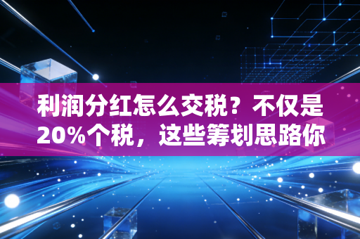 利润分红怎么交税？不仅是20%个税，这些筹划思路你必须知道