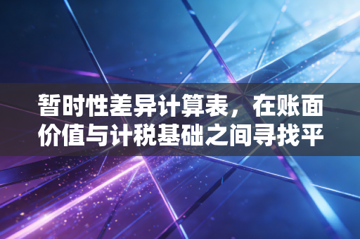 暂时性差异计算表，在账面价值与计税基础之间寻找平衡的摆渡人