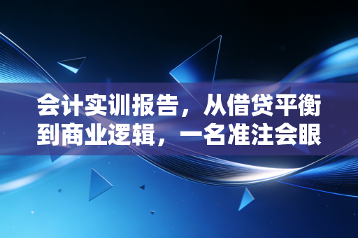会计实训报告，从借贷平衡到商业逻辑，一名准注会眼中的真实账务世界