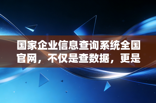 国家企业信息查询系统全国官网，不仅是查数据，更是看人心——一位注册会计师的深度解读