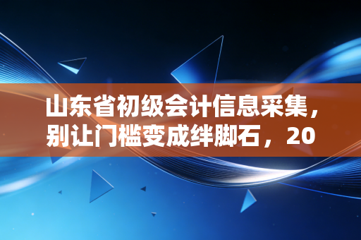 山东省初级会计信息采集，别让门槛变成绊脚石，2024年通关全指南