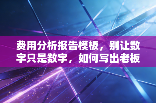 费用分析报告模板，别让数字只是数字，如何写出老板想看的体检单