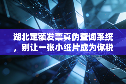 湖北定额发票真伪查询系统，别让一张小纸片成为你税务路上的绊脚石