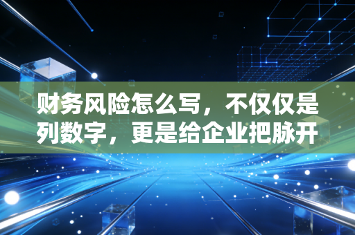 财务风险怎么写，不仅仅是列数字，更是给企业把脉开方