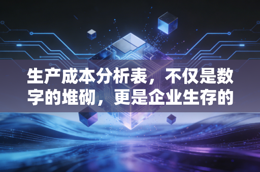 生产成本分析表，不仅是数字的堆砌，更是企业生存的体检报告