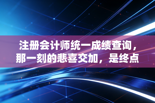 注册会计师统一成绩查询，那一刻的悲喜交加，是终点也是起点