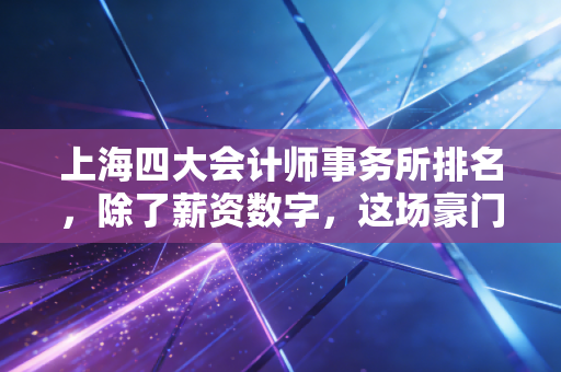 上海四大会计师事务所排名,除了薪资数字,这场豪门恩怨背后的真实生存图景
