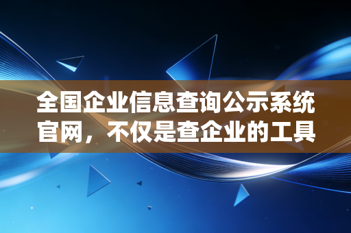 全国企业信息查询公示系统官网，不仅是查企业的工具，更是商业社会的照妖镜与避雷针