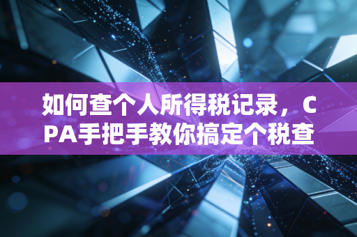 如何查个人所得税记录，CPA手把手教你搞定个税查询与避坑指南