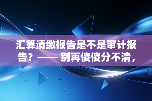汇算清缴报告是不是审计报告？—— 别再傻傻分不清，资深注会带你一文读懂