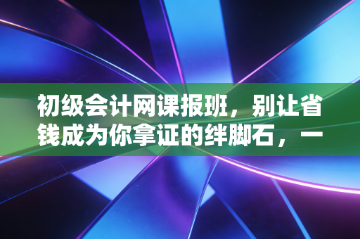 初级会计网课报班，别让省钱成为你拿证的绊脚石，一位注会前辈的真心话