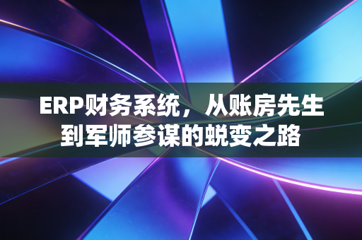 ERP财务系统，从账房先生到军师参谋的蜕变之路