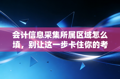 会计信息采集所属区域怎么填，别让这一步卡住你的考证路