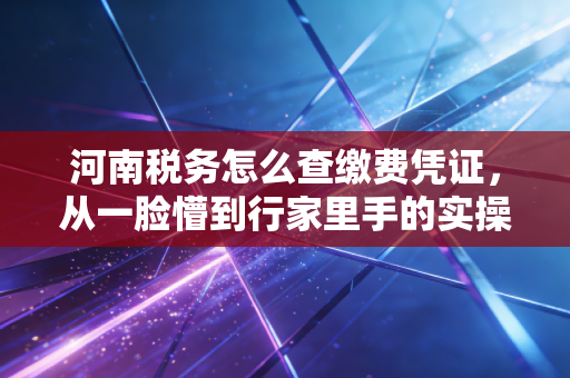 河南税务怎么查缴费凭证，从一脸懵到行家里手的实操指南