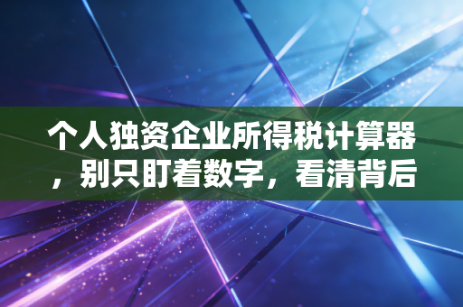 个人独资企业所得税计算器，别只盯着数字，看清背后的税务雷区与合规红利