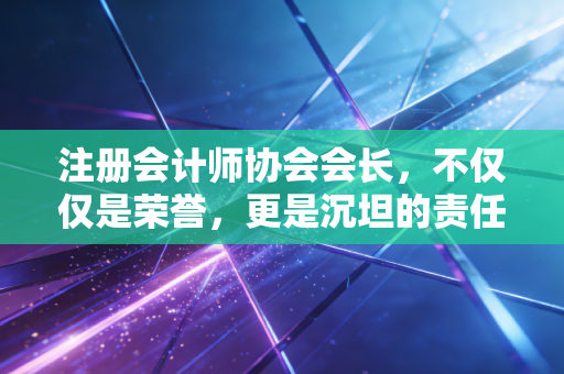 注册会计师协会会长，不仅仅是荣誉，更是沉坦的责任与担当