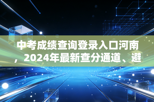 中考成绩查询登录入口河南，2024年最新查分通道、避坑指南与升学规划全解析