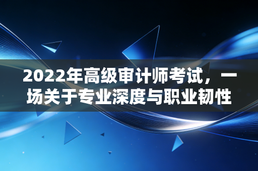 2022年高级审计师考试，一场关于专业深度与职业韧性的终极博弈