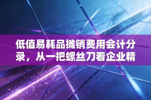 低值易耗品摊销费用会计分录，从一把螺丝刀看企业精细化管理的智慧