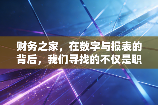 财务之家，在数字与报表的背后，我们寻找的不仅是职业，更是归属感