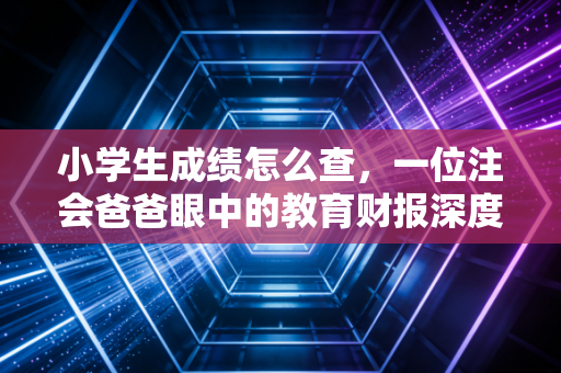 小学生成绩怎么查,一位注会爸爸眼中的教育财报深度解析