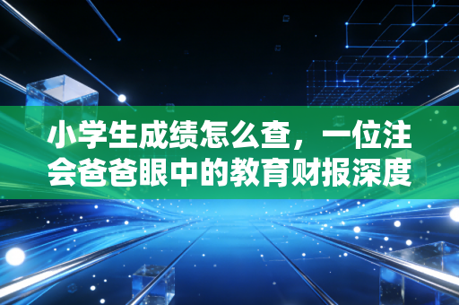 小学生成绩怎么查,一位注会爸爸眼中的教育财报深度解析