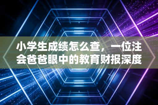 小学生成绩怎么查，一位注会爸爸眼中的教育财报深度解析
