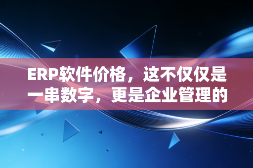 ERP软件价格，这不仅仅是一串数字，更是企业管理的入场券