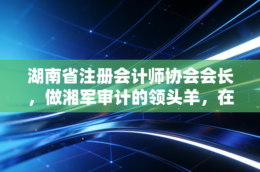 湖南省注册会计师协会会长，做湘军审计的领头羊，在变革中寻找温暖的答案