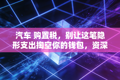汽车 购置税，别让这笔隐形支出掏空你的钱包，资深CPA带你算明白账