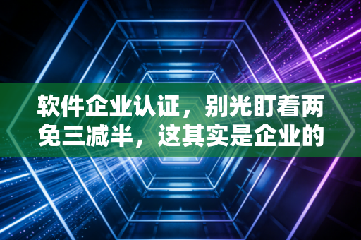 软件企业认证，别光盯着两免三减半，这其实是企业的一场合规大考