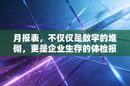 月报表，不仅仅是数字的堆砌，更是企业生存的体检报告