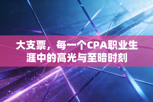 大支票，每一个CPA职业生涯中的高光与至暗时刻
