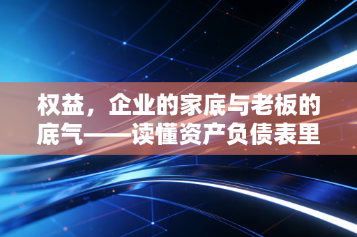 权益，企业的家底与老板的底气——读懂资产负债表里的真实财富
