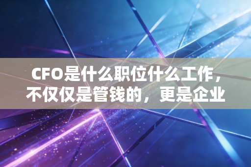 CFO是什么职位什么工作，不仅仅是管钱的，更是企业未来的守夜人
